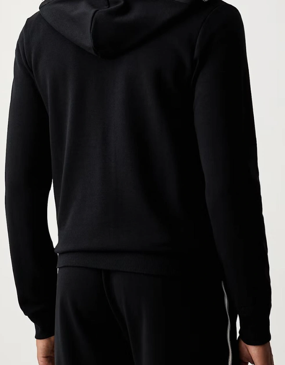 Zip Hooded Black Cotton Tape Tracksuit