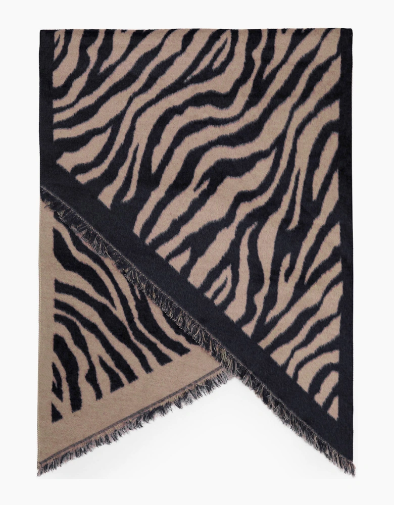 Navy Zebra Print Scarf