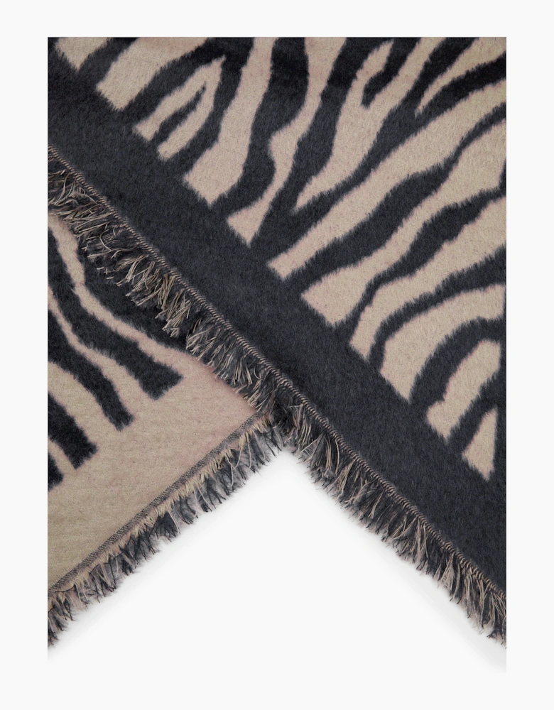 Navy Zebra Print Scarf