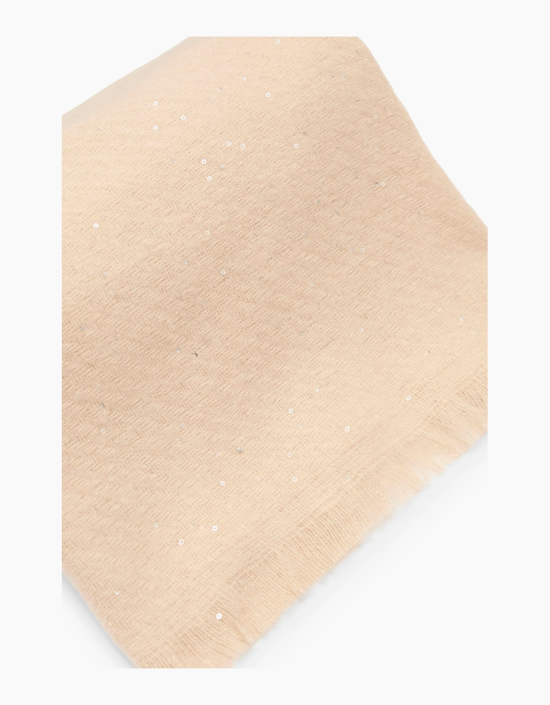Cream Sequin Detail Scarf