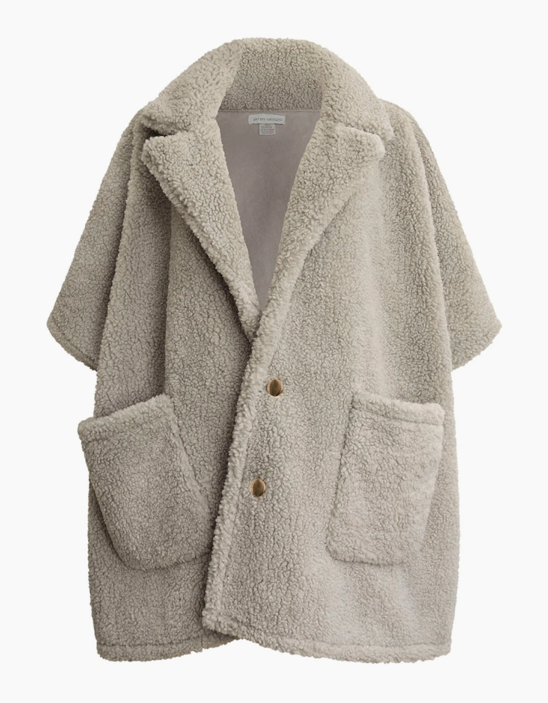 Grey Teddy Button Cape