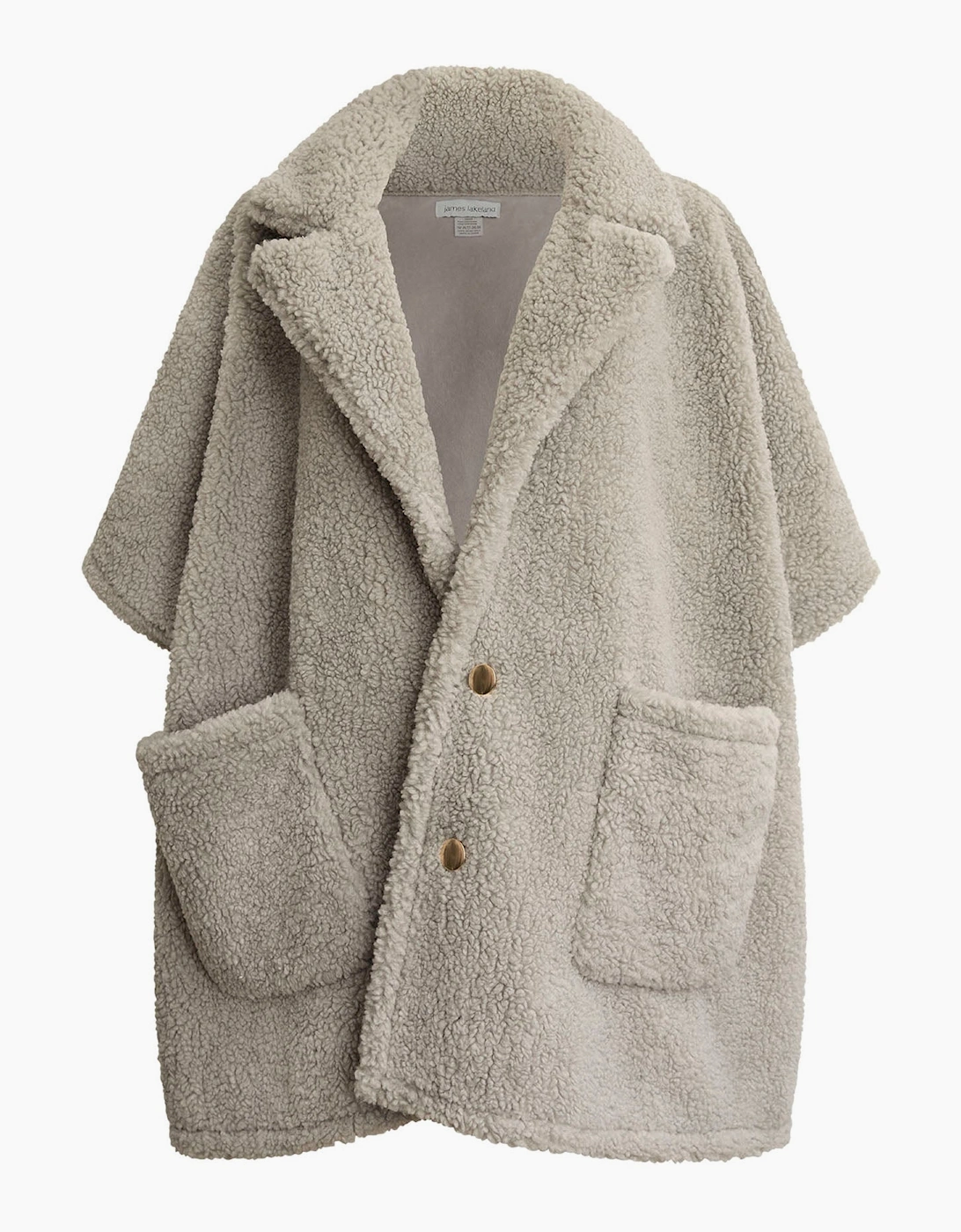 Grey Teddy Button Cape
