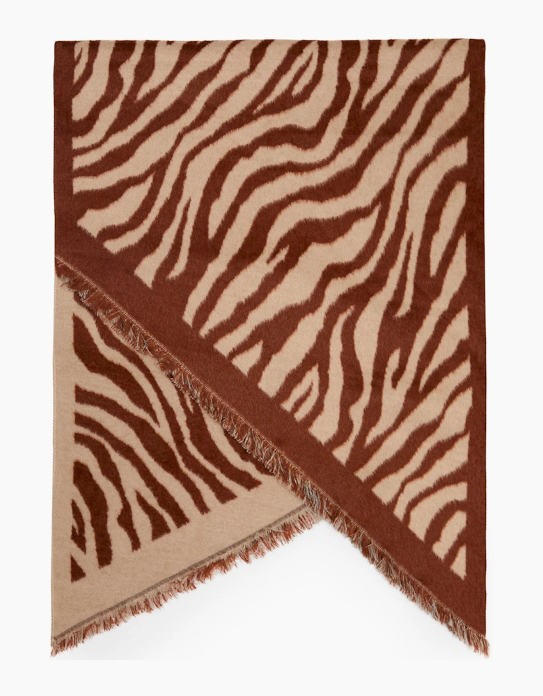 Red Zebra Print Scarf