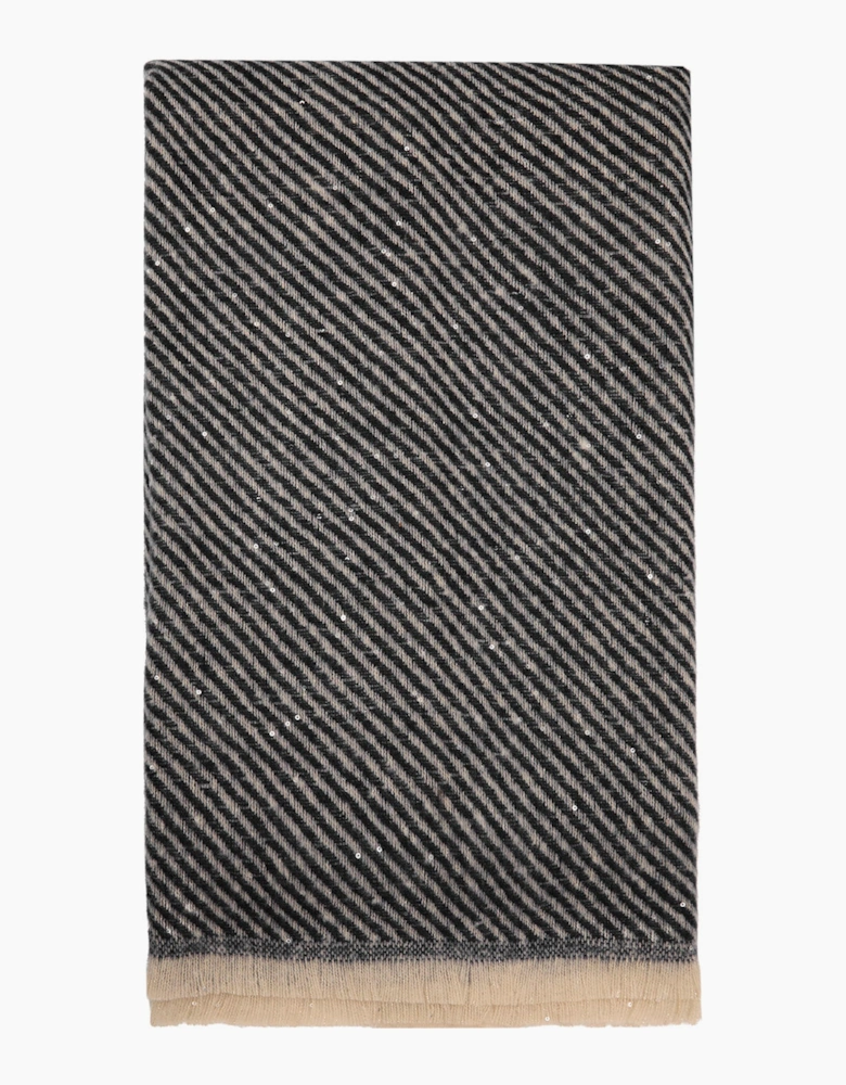 Black Sequin Detail Scarf