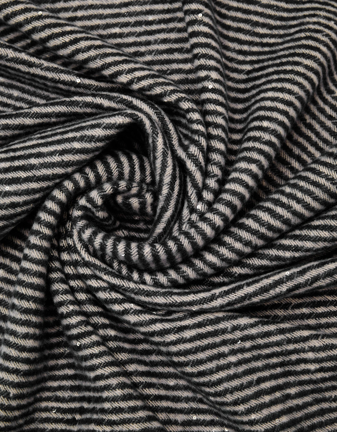 Black Sequin Detail Scarf