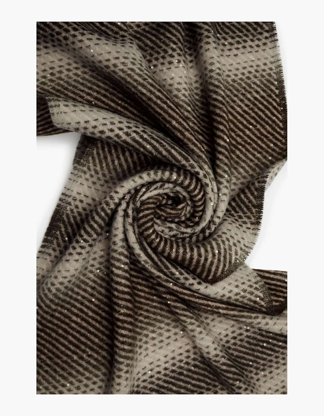 Black & Cream Sequin Pattern Scarf