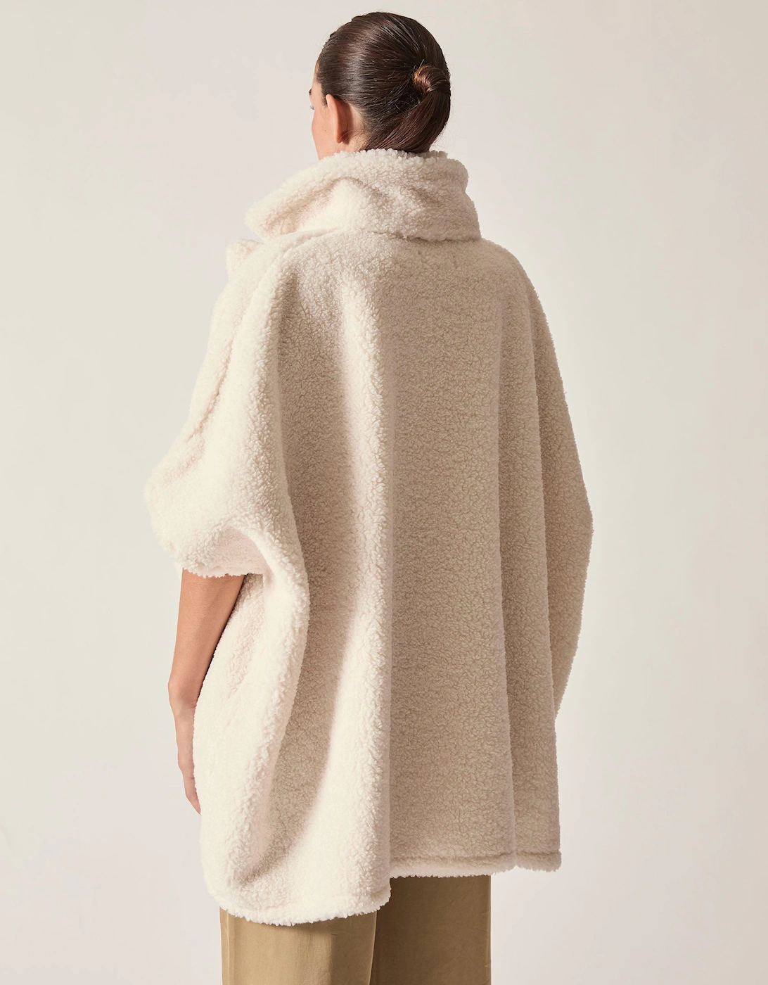 Cream Teddy Button Cape