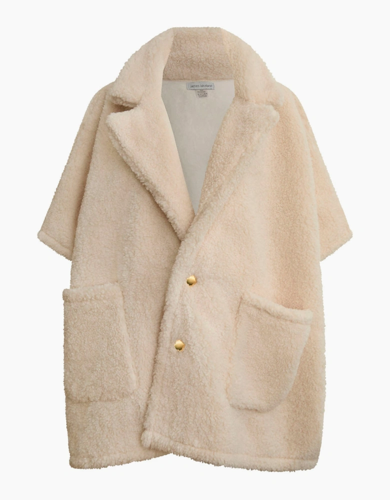 Cream Teddy Button Cape