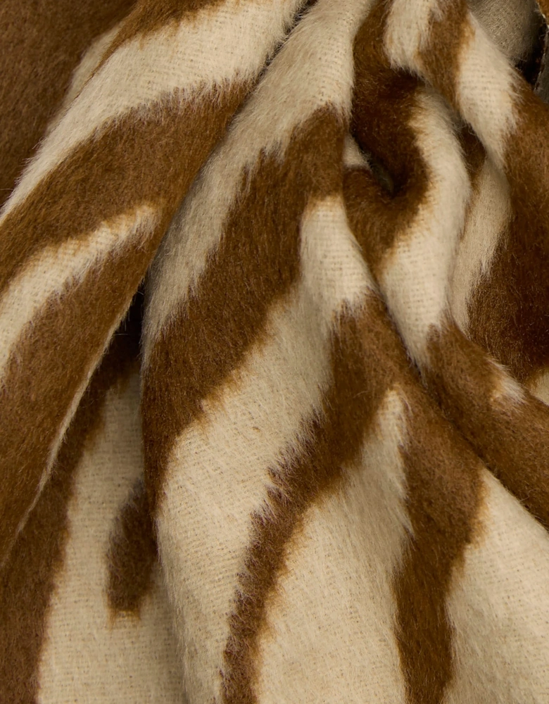 Brown Zebra Print Scarf