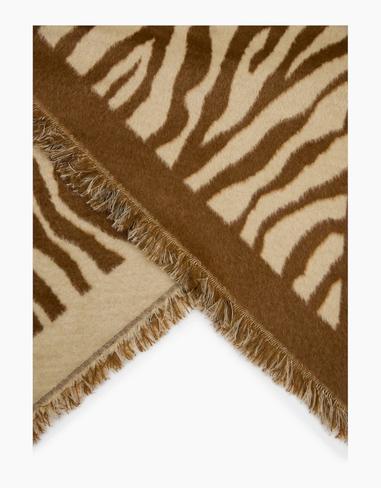 Brown Zebra Print Scarf