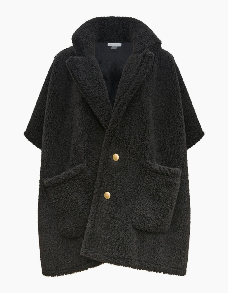 Black Teddy Button Cape