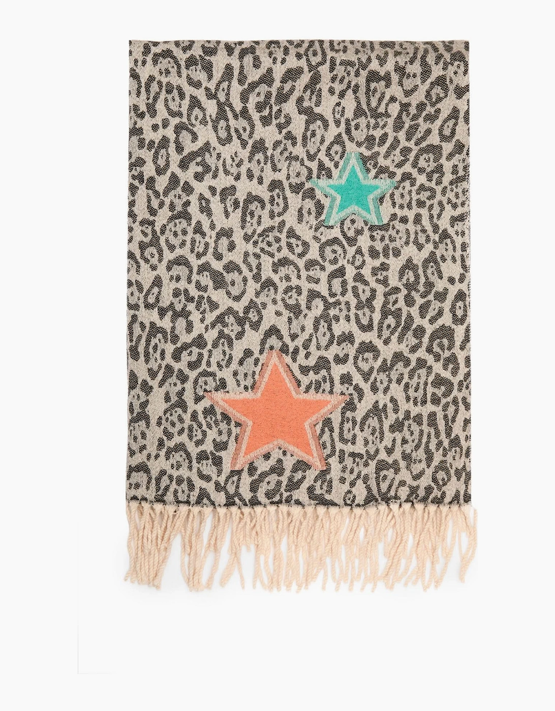 Black Leopard Print Star Scarf