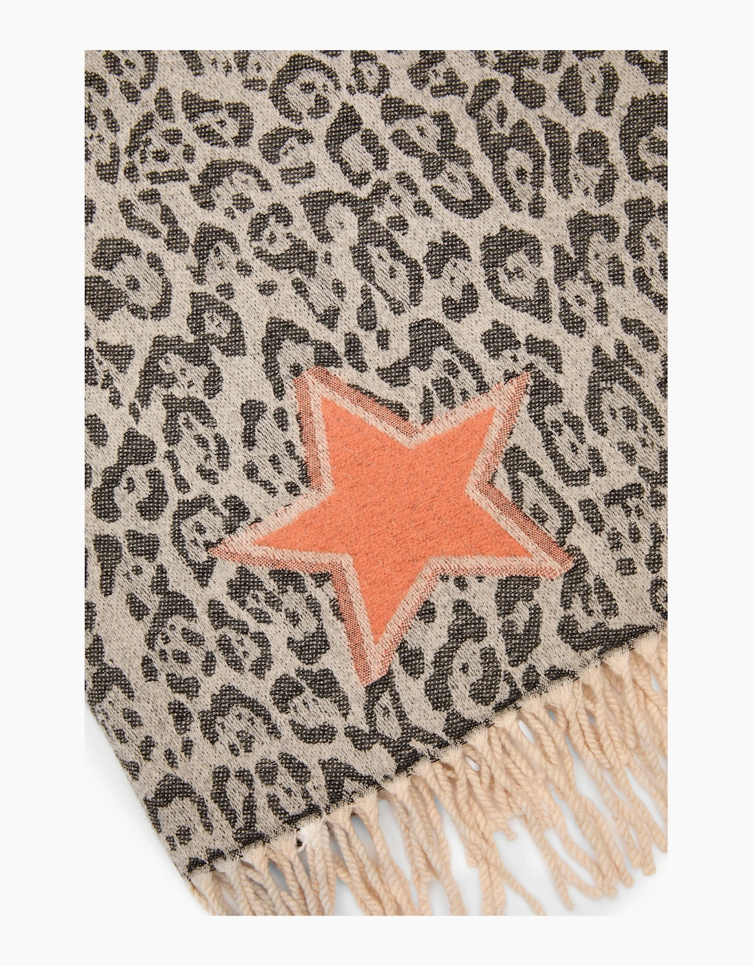 Black Leopard Print Star Scarf
