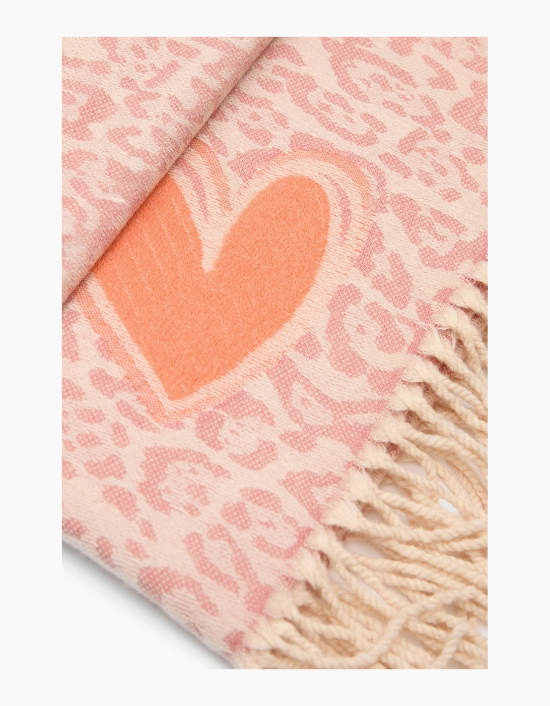 Pink Leopard Print Heart Scarf