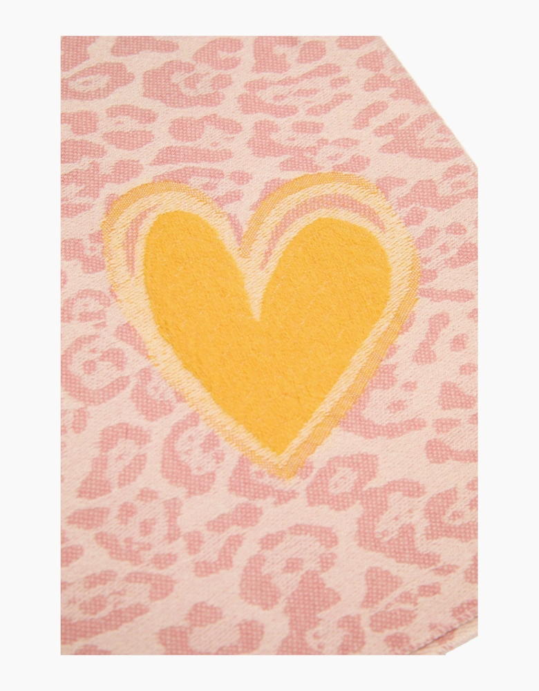 Pink Leopard Print Heart Scarf
