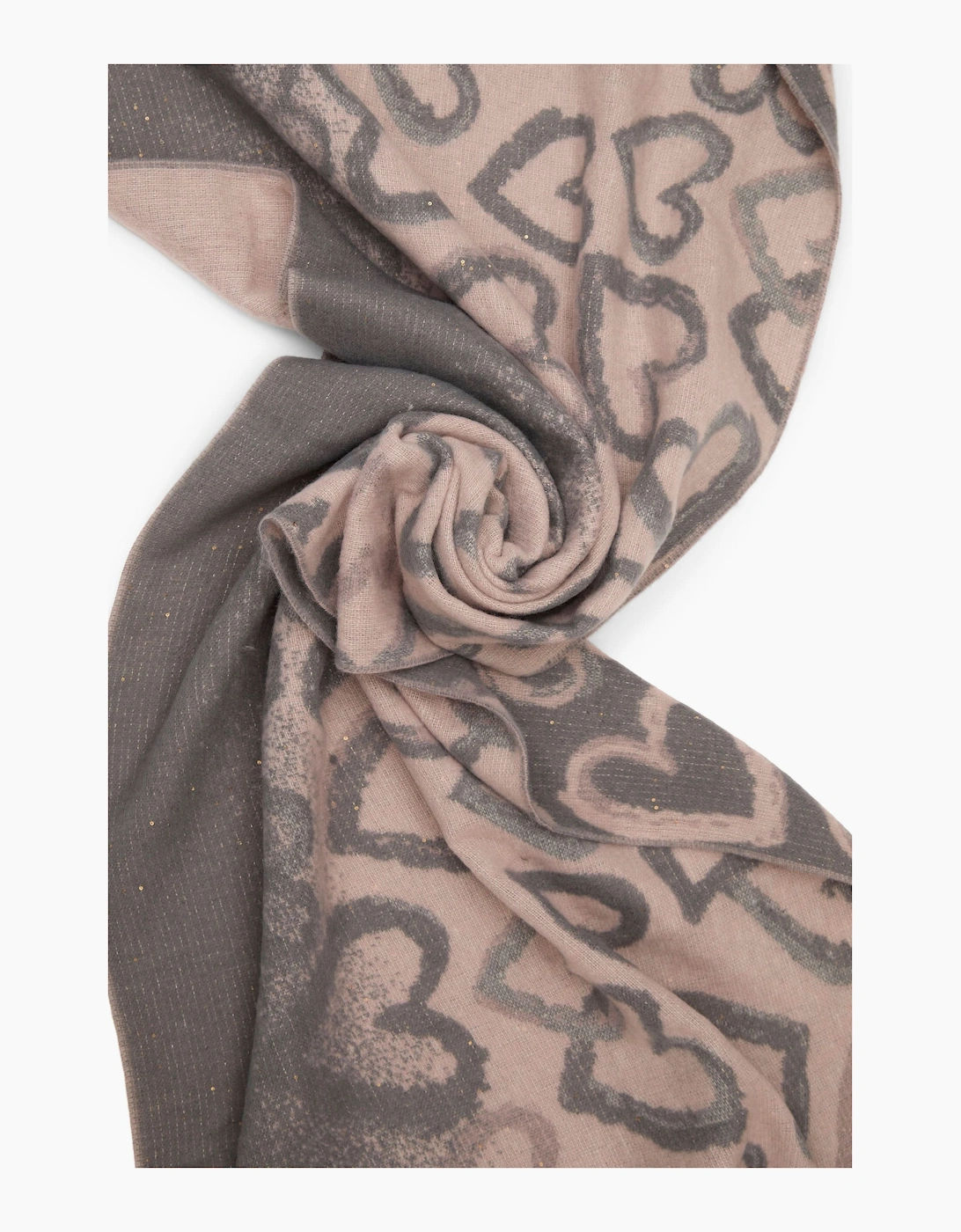Pink Heart Print Scarf
