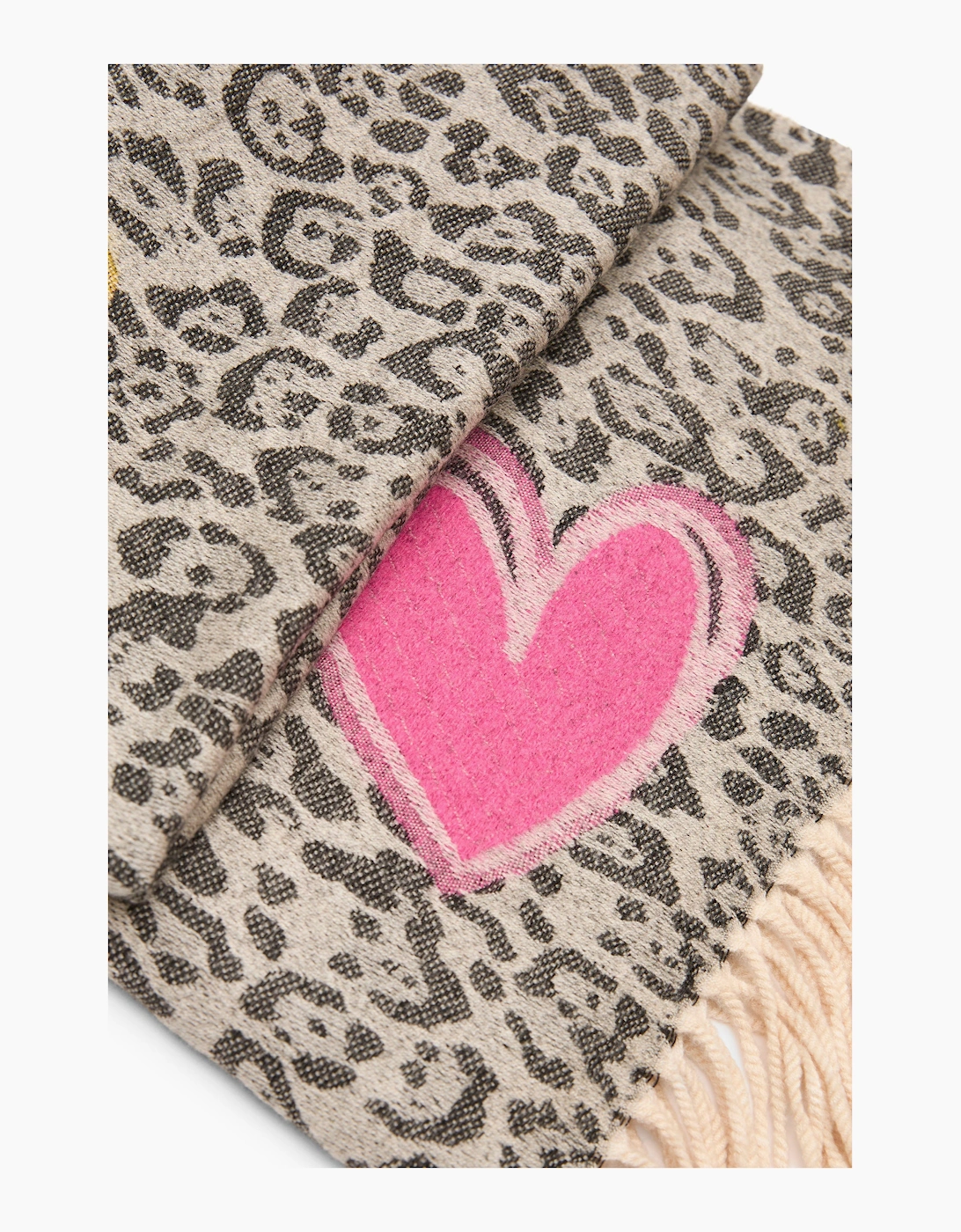 Black Leopard Print Heart Scarf