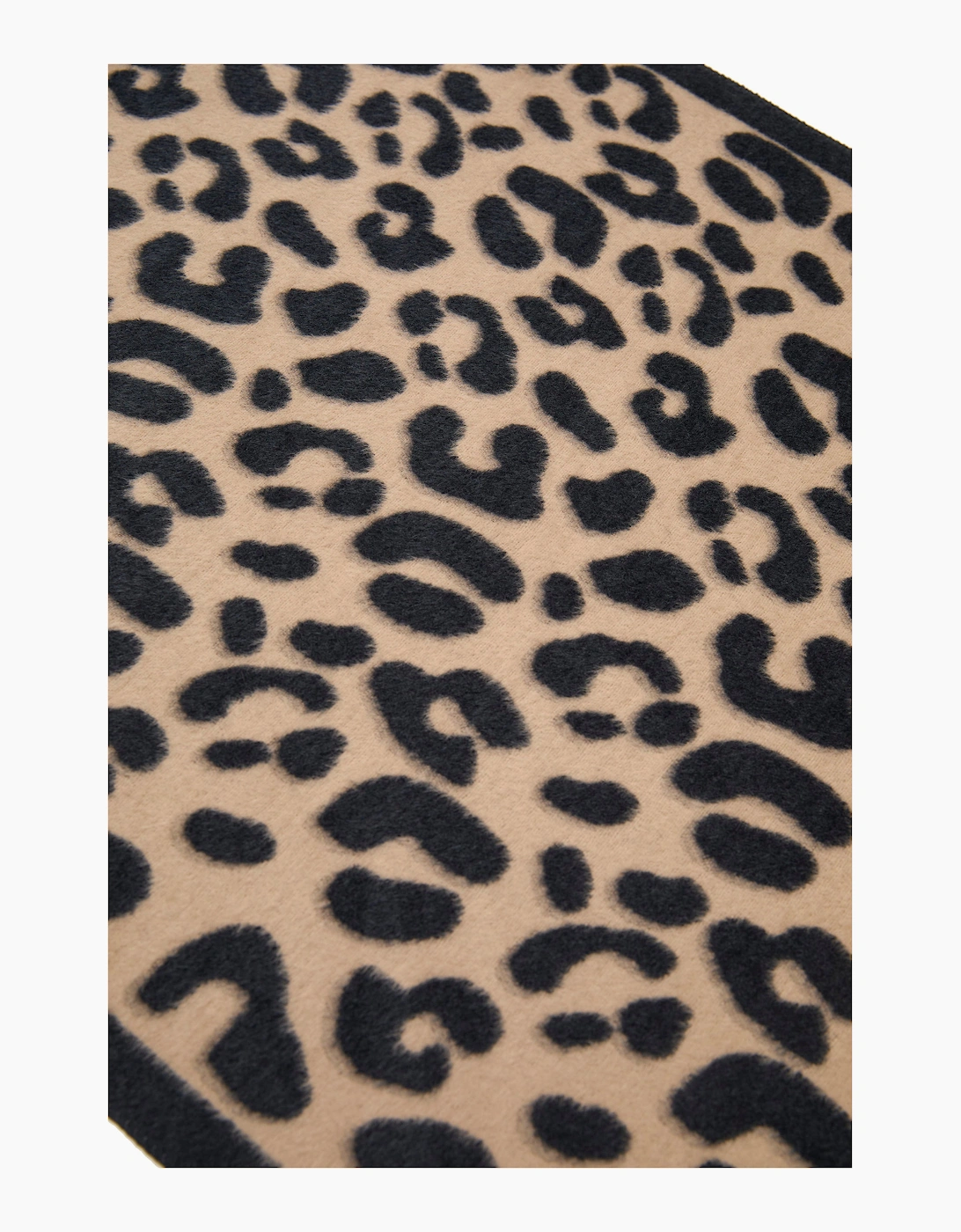 Navy & Camel Leopard Print Scarf
