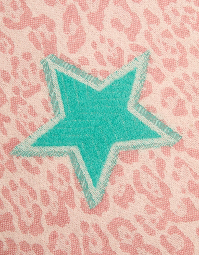 Pink Leopard Print Star Scarf