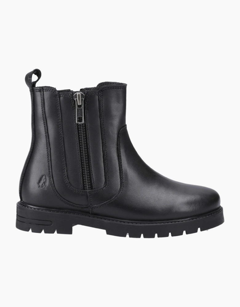 Hush Puppies Liana Zip Boot Jnr Unisex Kids School Boots Black