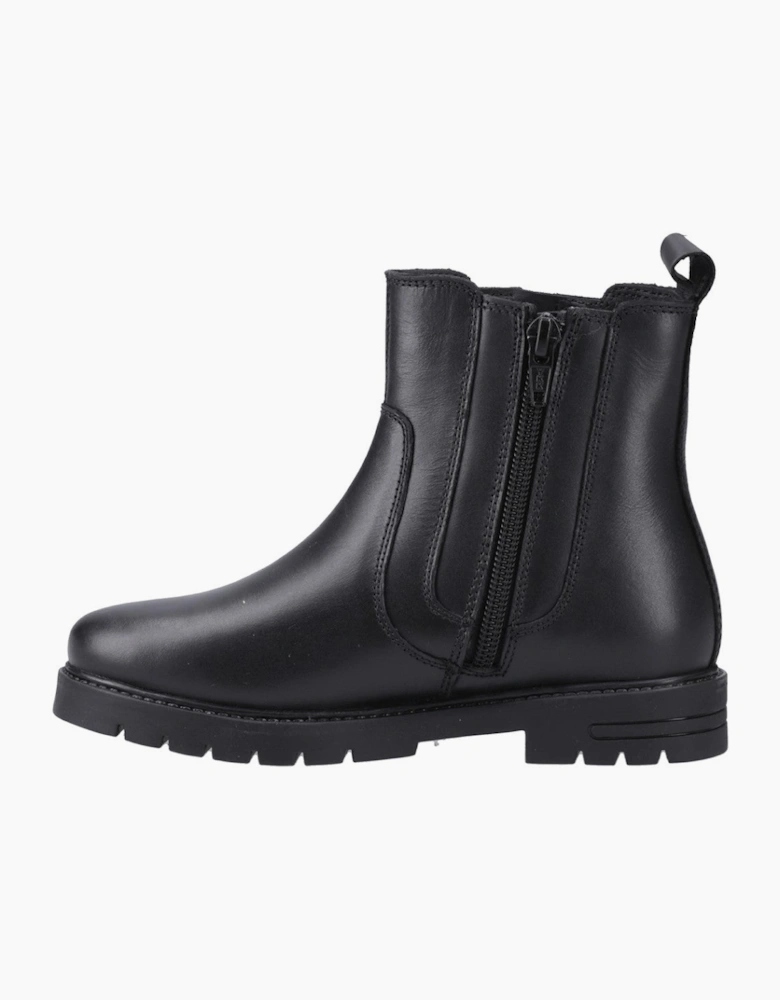 Hush Puppies Liana Zip Boot Jnr Unisex Kids School Boots Black