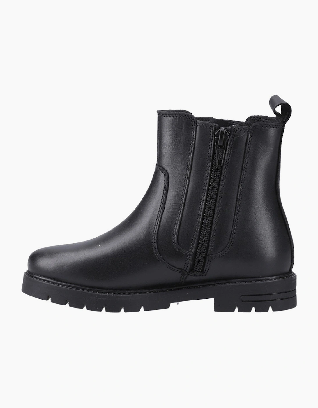 Hush Puppies Liana Zip Boot Jnr Unisex Kids School Boots Black