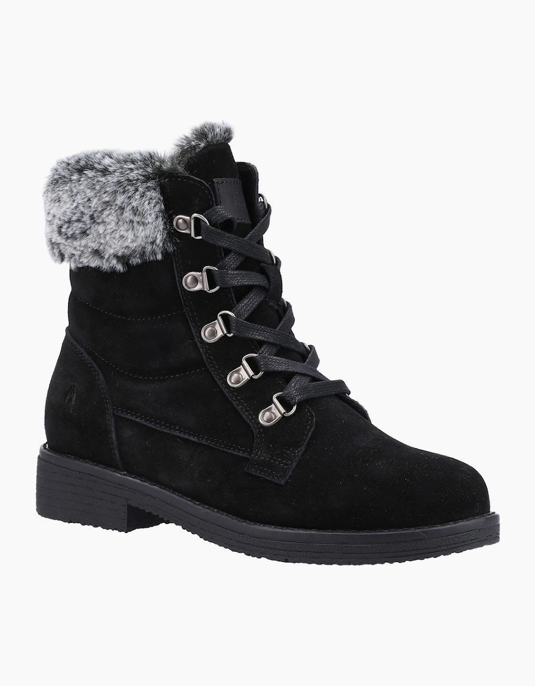 Hush Puppies Florence Wide Fit Boot Womens Ankle Boots Black