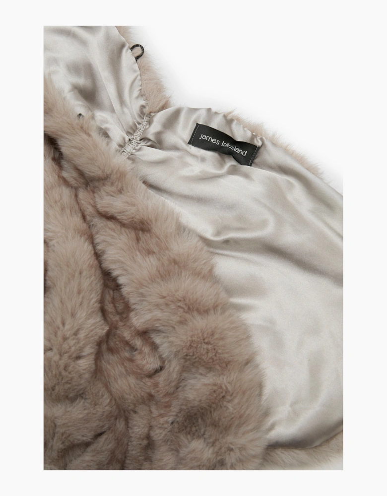 Taupe Textured Faux Fur Collar