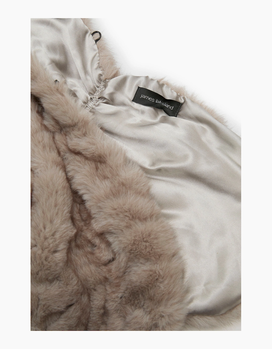 Taupe Textured Faux Fur Collar