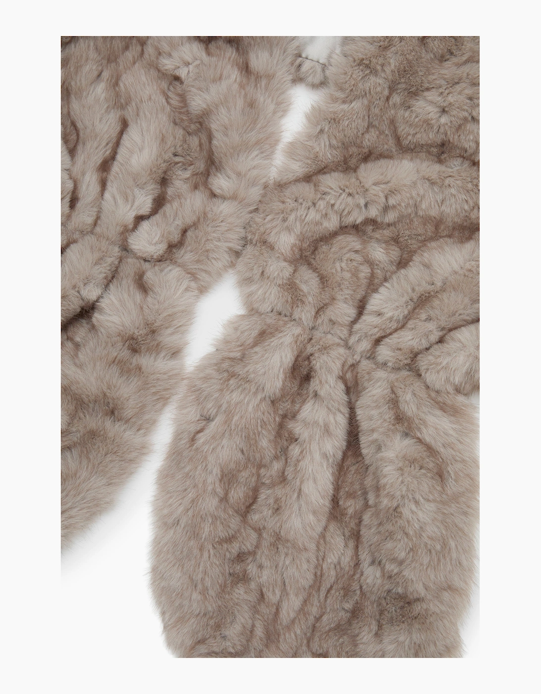 Taupe Textured Faux Fur Collar