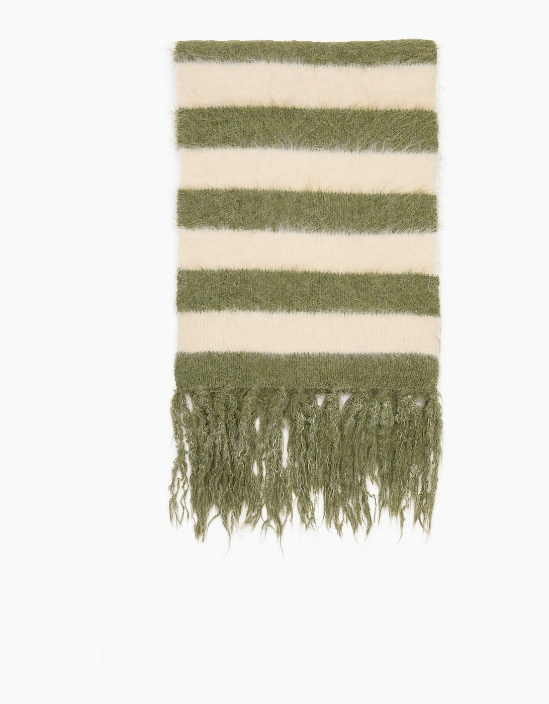 Ivory & Green Stripe Blanket Scarf