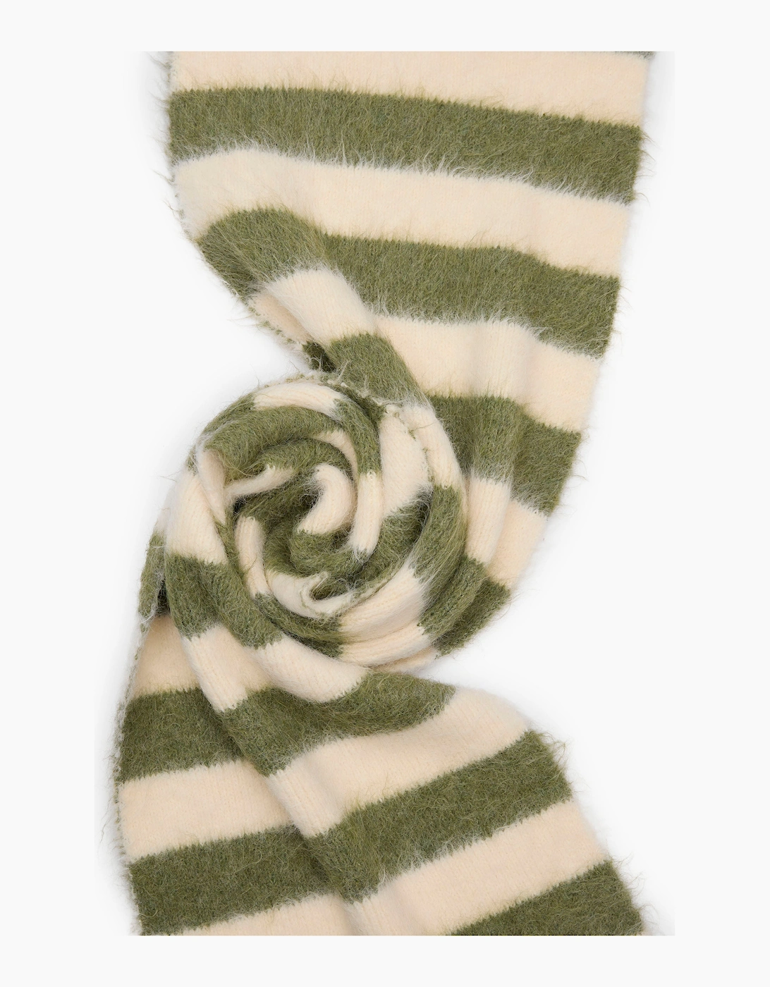 Ivory & Green Stripe Blanket Scarf