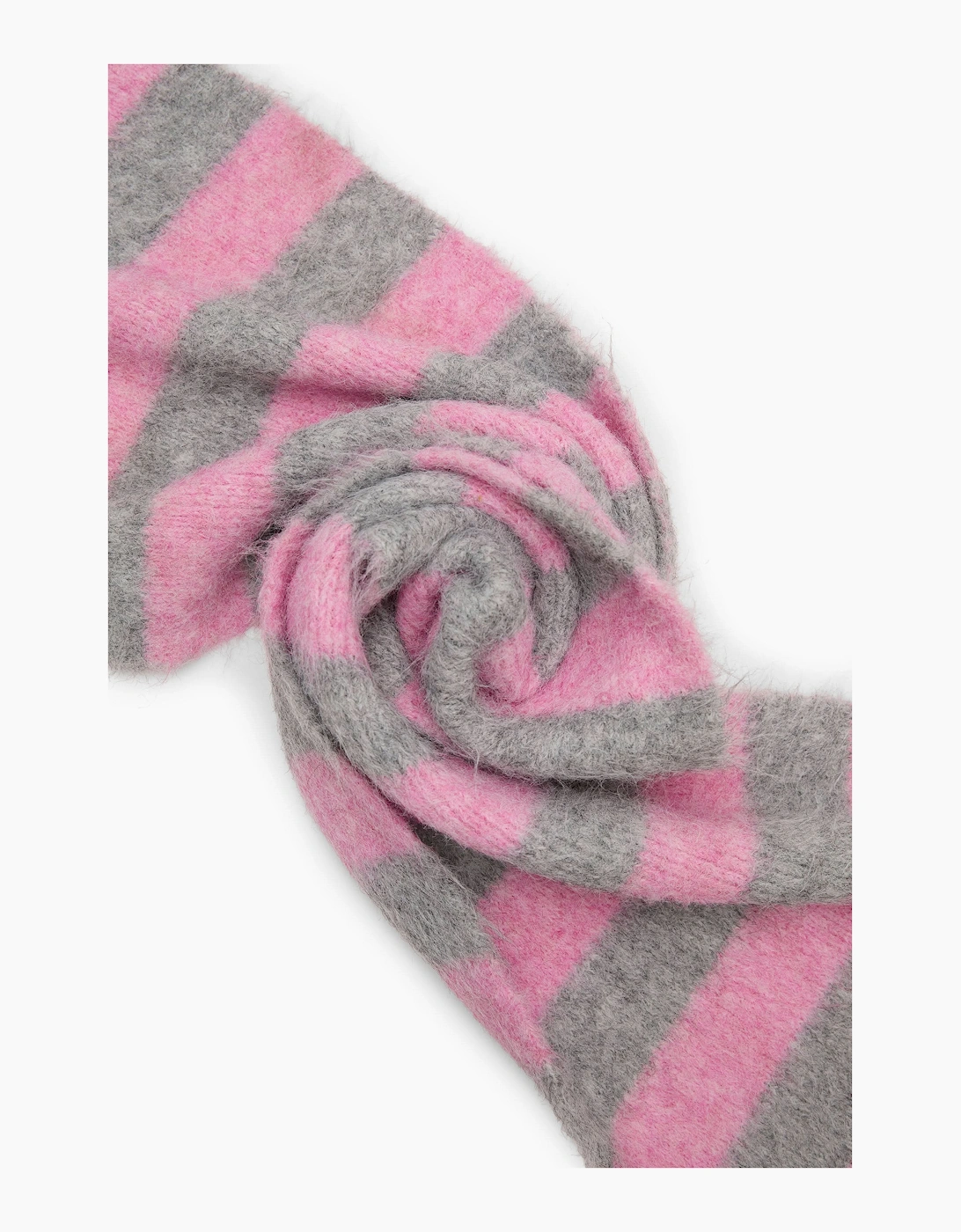 Grey & Pink Stripe Blanket Scarf