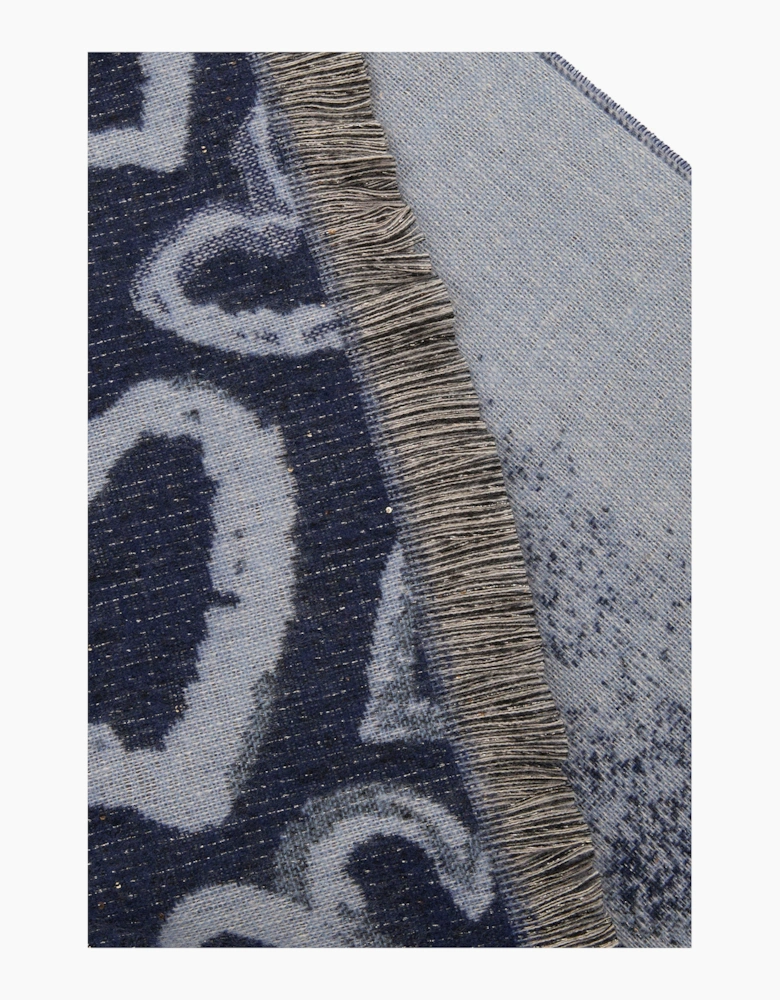 Navy Heart Print Scarf