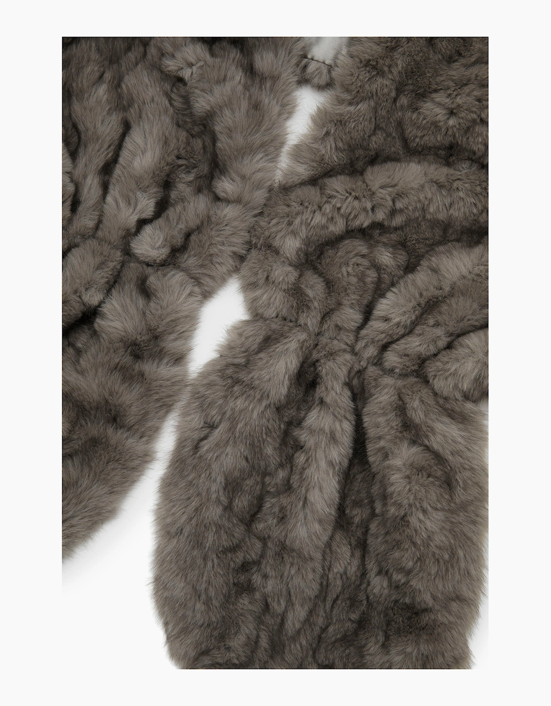 Grey Textured Faux Fur Collar