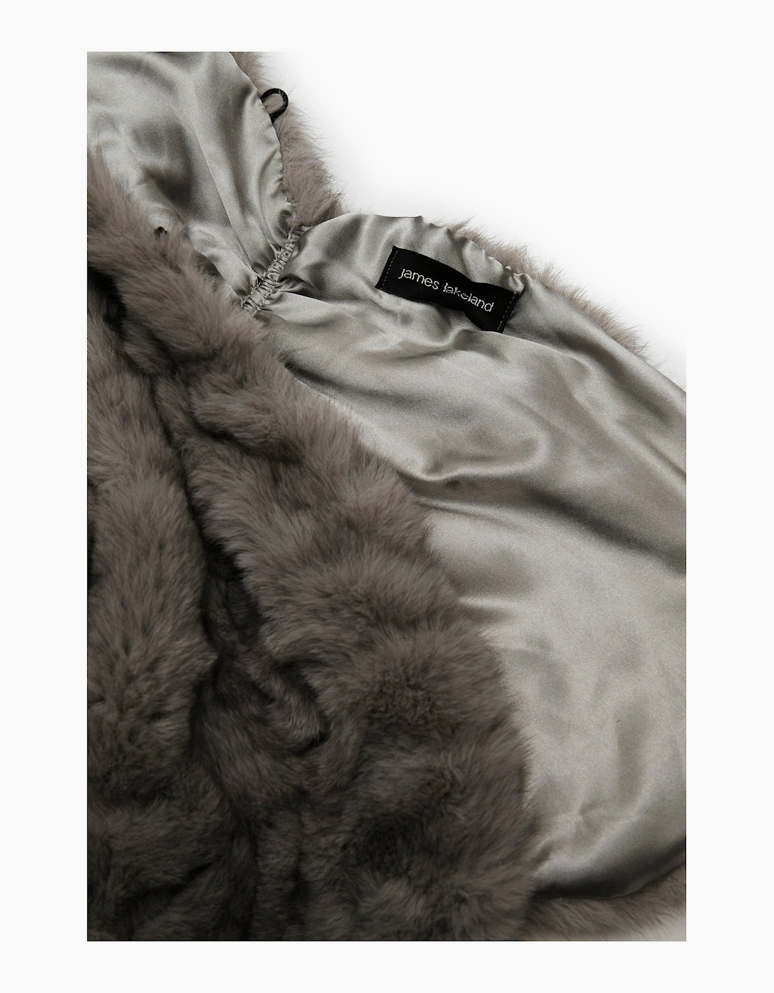 Grey Textured Faux Fur Collar