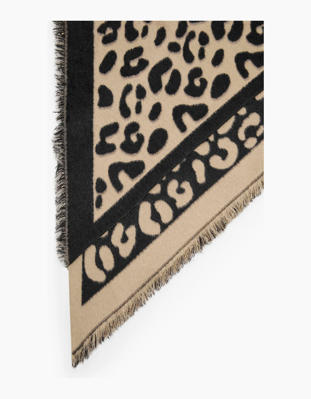 Black & Camel Leopard Print Scarf