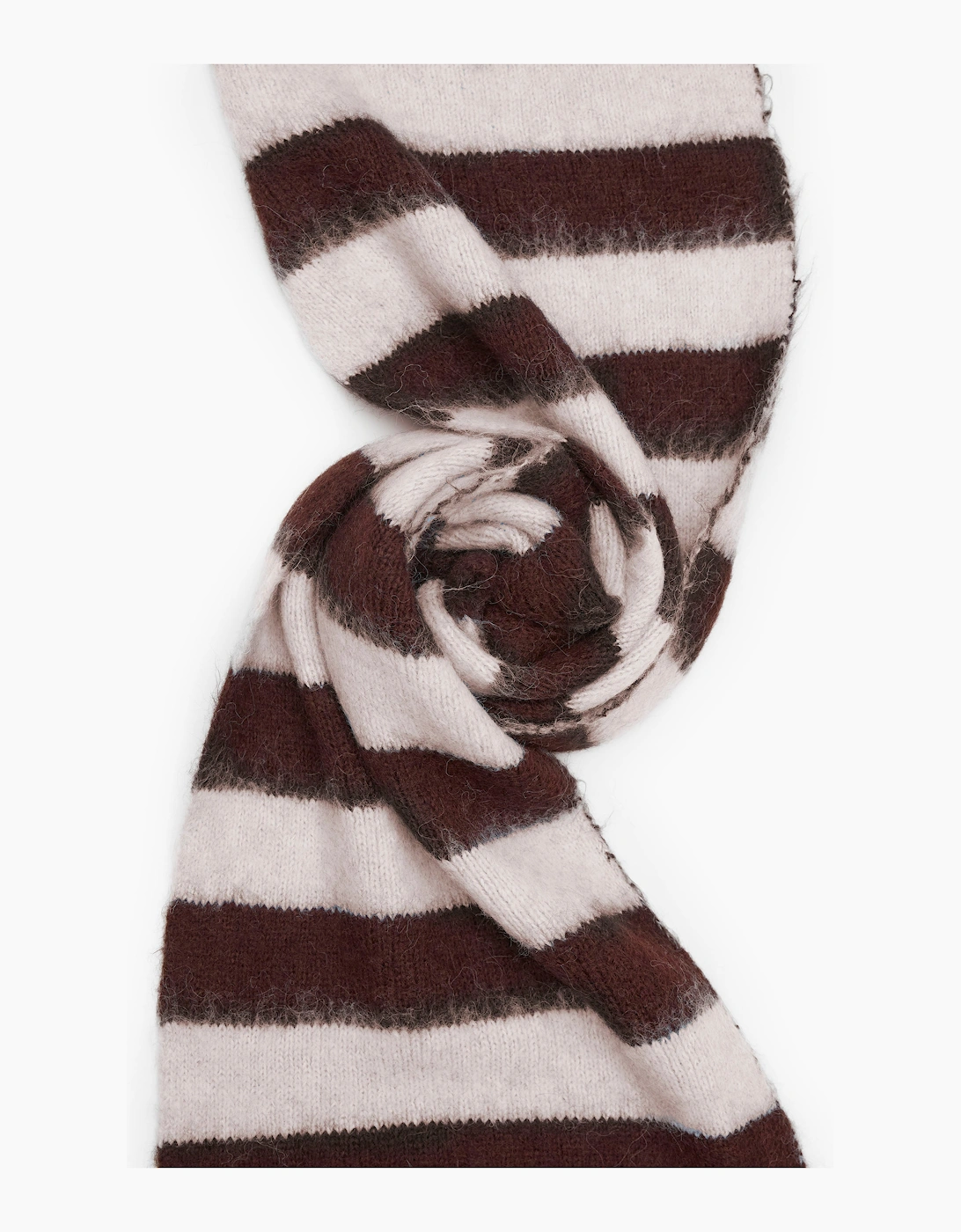 Beige & Brown Stripe Blanket Scarf