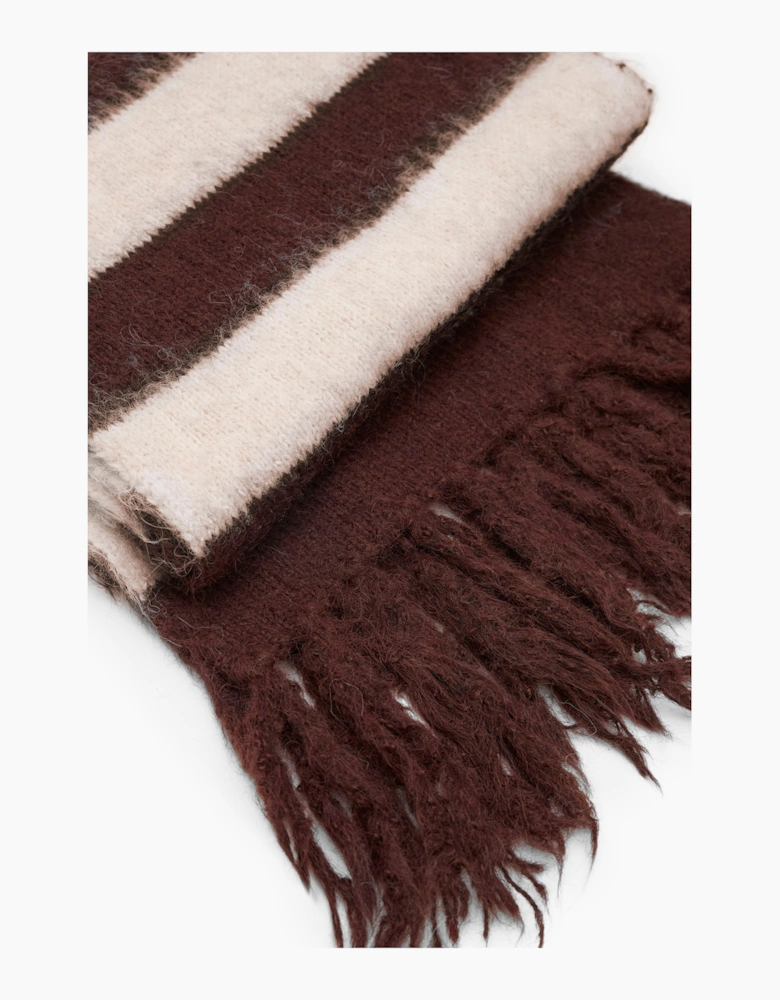 Beige & Brown Stripe Blanket Scarf