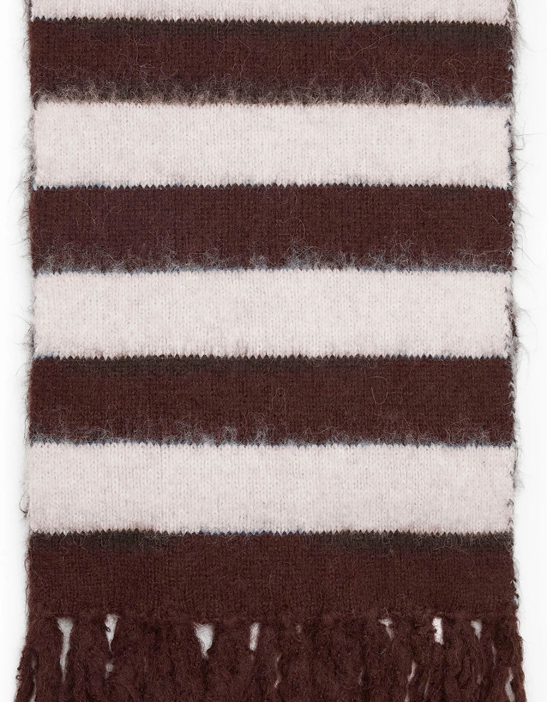 Beige & Brown Stripe Blanket Scarf