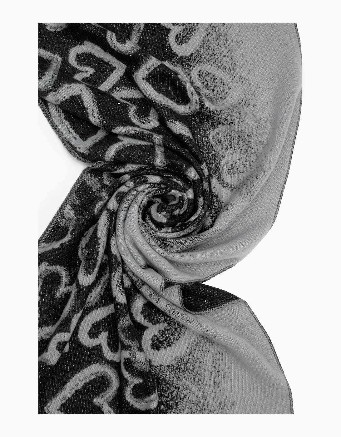 Black Heart Print Scarf