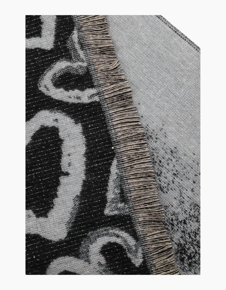Black Heart Print Scarf