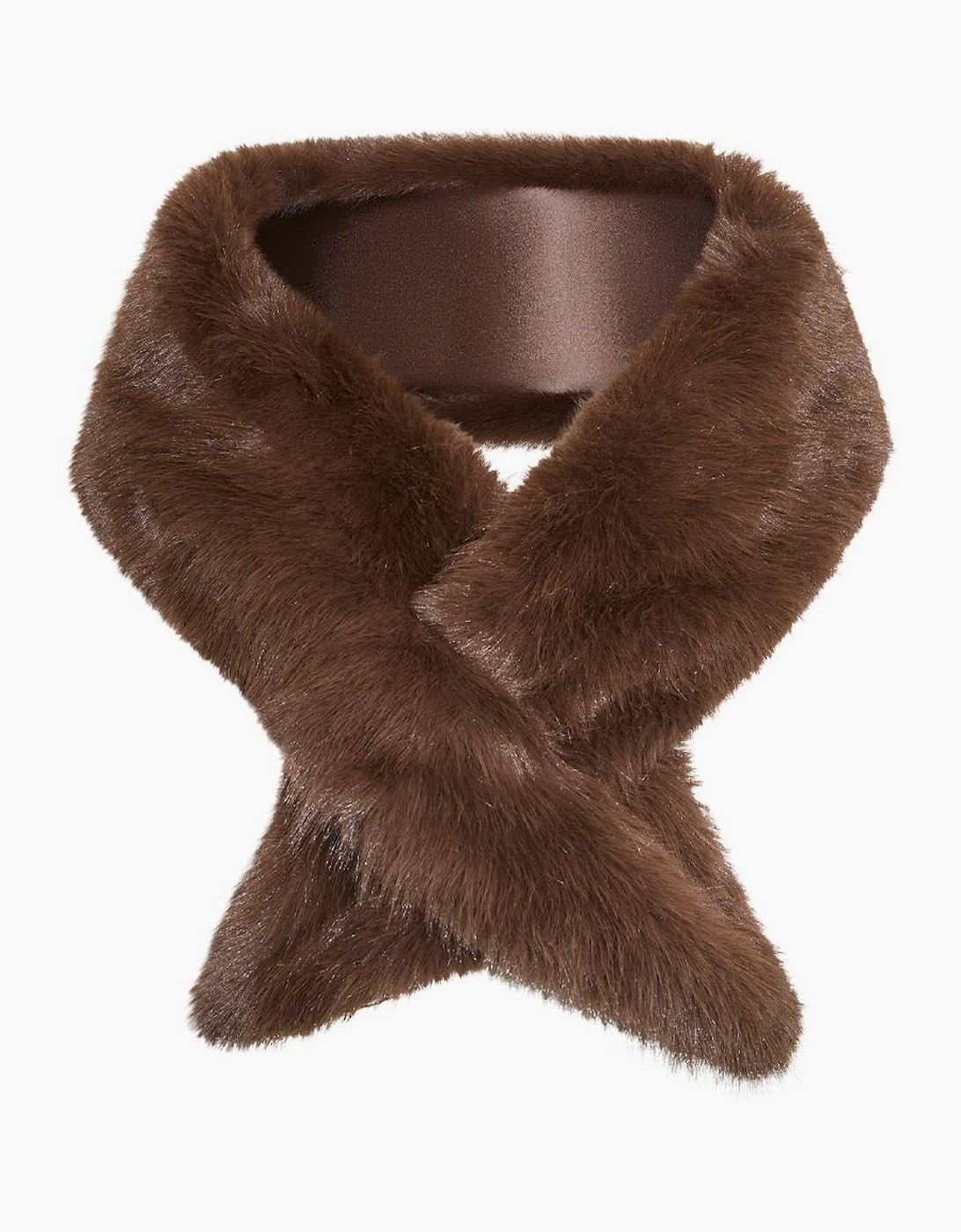 Brown Faux Fur Loop-Through Scarf