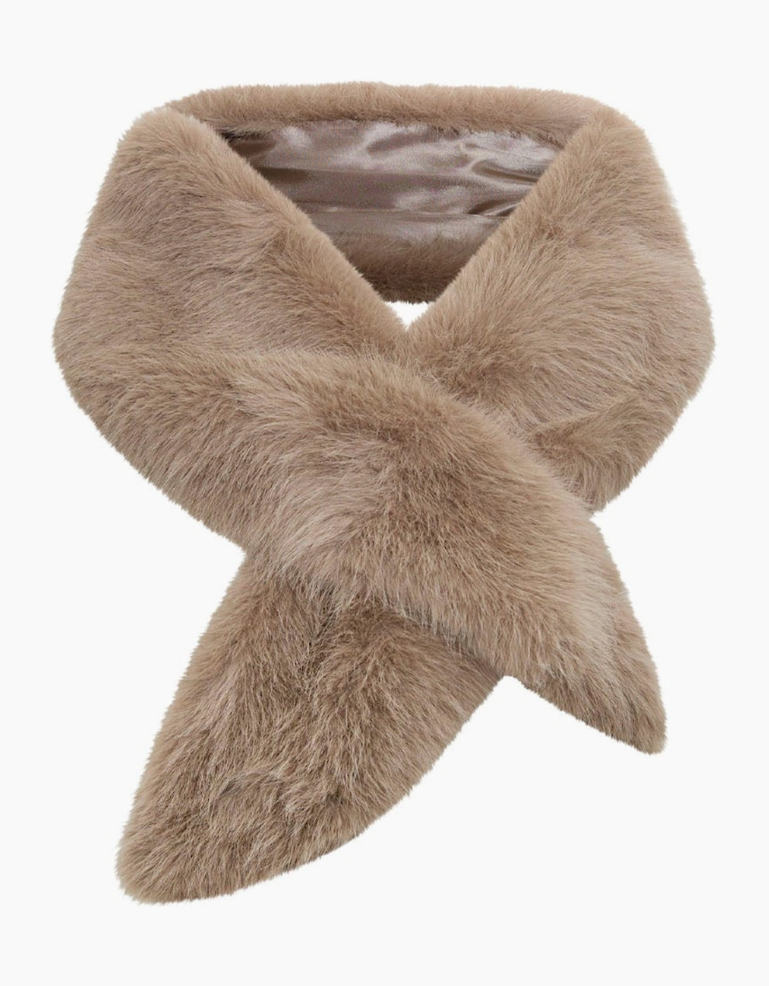 Taupe Faux Fur Loop-Through Scarf