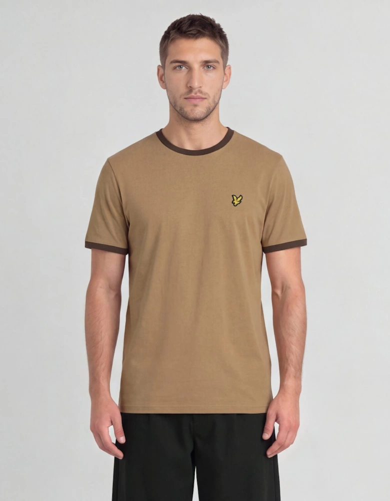 Ringer Cotton Crew Neck T-Shirt