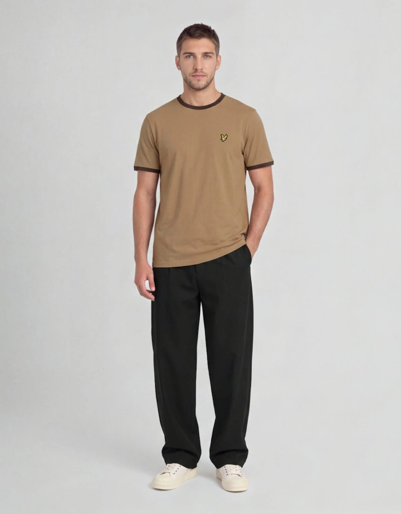 Ringer Cotton Crew Neck T-Shirt