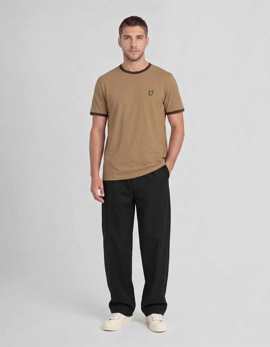 Ringer Cotton Crew Neck T-Shirt