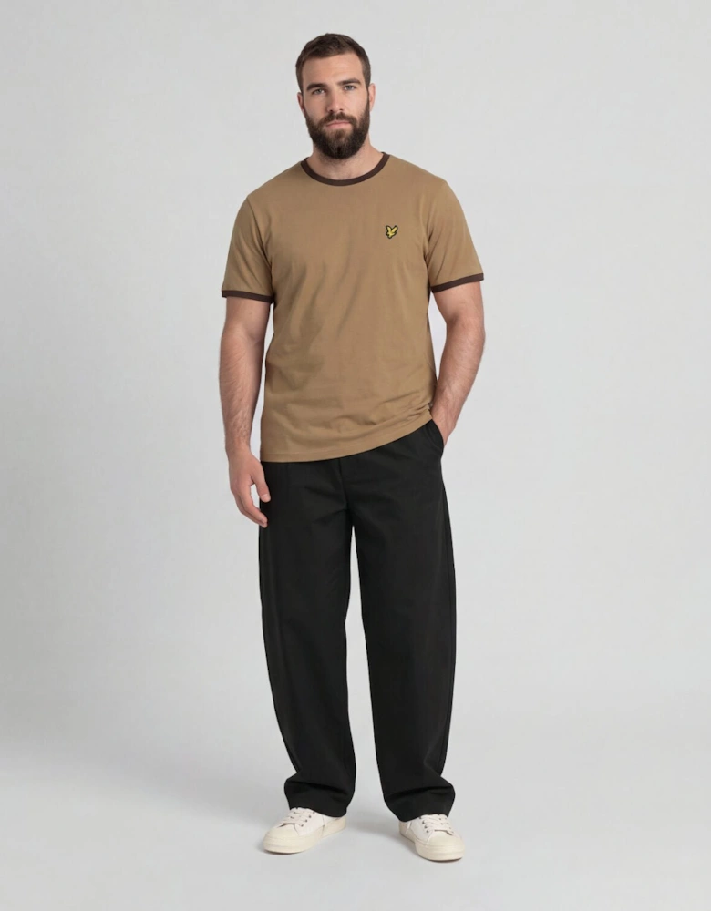 Ringer Cotton Crew Neck T-Shirt