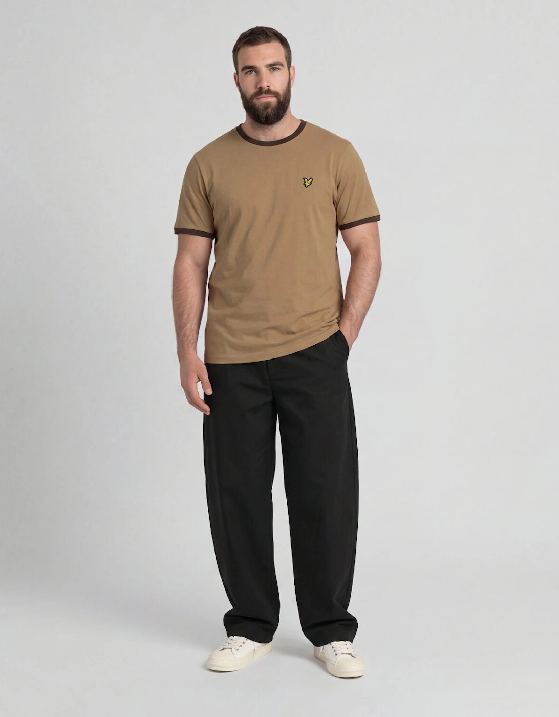 Ringer Cotton Crew Neck T-Shirt