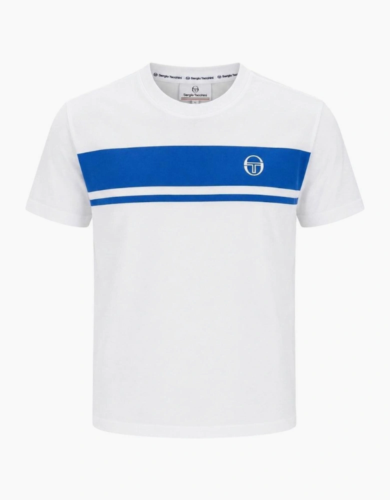 Sergio Tacchini Master Crew Neck T-Shirt White/Princess Blue
